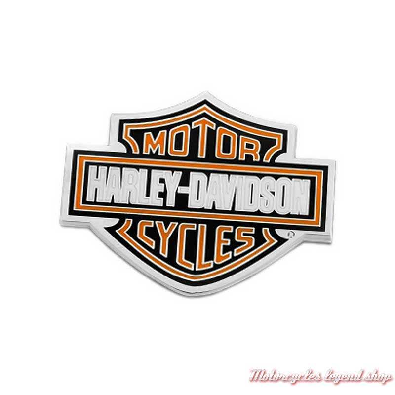 Pin's Bar & Shield Harley-Davidson, argent, orange, blanc, noir, 8008888