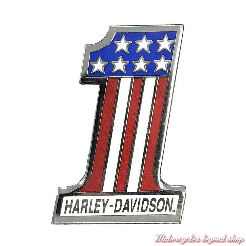 Pin's RWB One U.S Harley-Davidson, argenté, rouge, bleu, 8008925