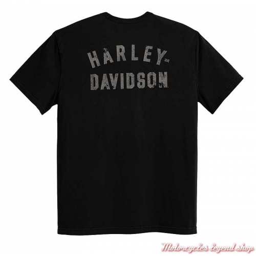 Tee-shirt Eagle Black Harley-Davidson homme, noir, manches courtes, coton, dos, 96055-23VM