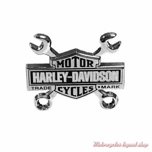 Pin's Bar & Shield et clés mécaniques Harley-Davidson, argenté, 8009496