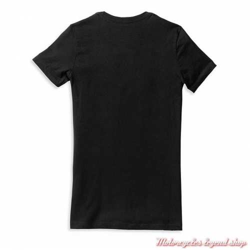 Tee-shirt Forerver Flat Track Harley-Davidson femme, noir, manches courtes, coton, dos, 96612-22VW