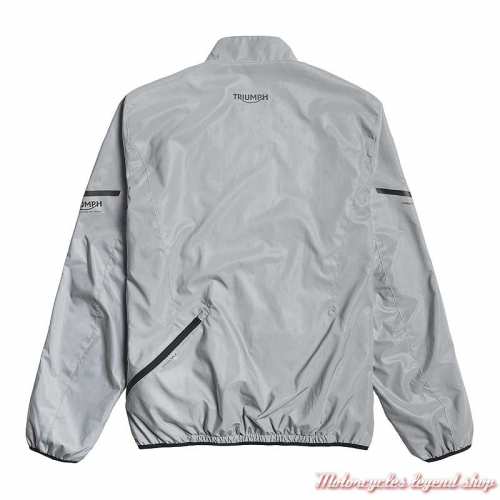 Blouson de sécurité réfléchissant Triumph, gris silver, respirant, dos, MFNA2040