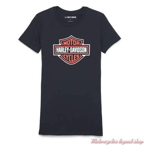 T- shirt Bar & Shield Harley-Davidson femme, manches courtes, noir, coton, 99151-22VW