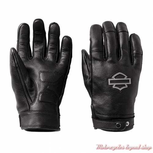 Gants cuir Metropolitan Harley-Davidson homme, noir, réfléchissant, 98144-22EM