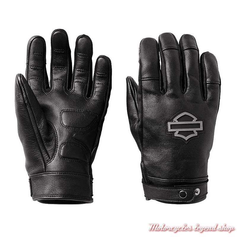 Gants cuir Metropolitan Harley-Davidson homme, noir, réfléchissant, 98144-22EM