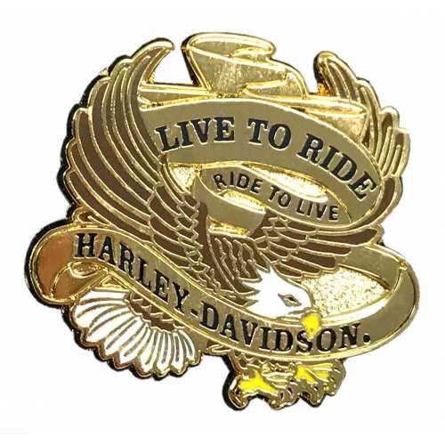 Pin's Live to Ride Harley-Davidson aigle, métal doré, 8009267