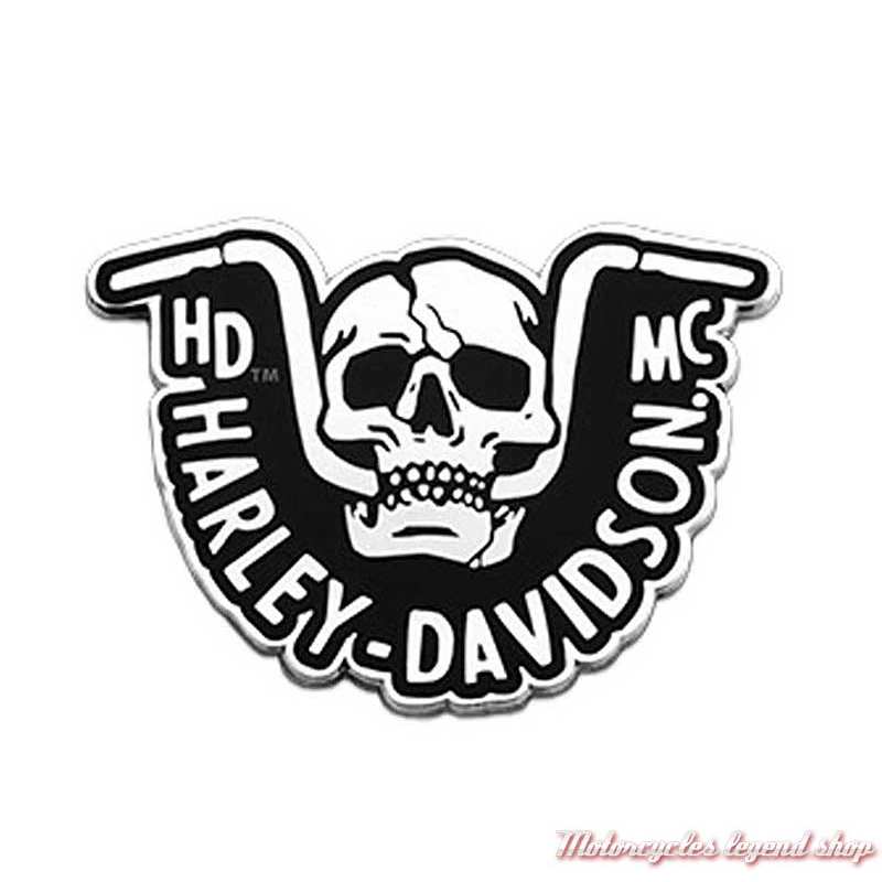 Pin's Handlebar Skull Harley-Davidson, argent, noir, 8011192