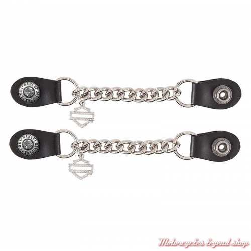 Lot de 2 Extensions de gilet Crystal Bar & Shield Harley-Davidson femme, pressions cuir, HDWVE11431