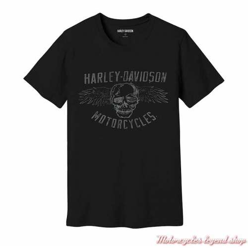 Tee- shirt Skull Harley-Davidson homme, noir, manches courtes, coton, 96106-23VM