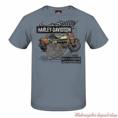 Tee-shirt Fortitude Harley-Davidson homme, indigo, manches courtes, Cornouaille Moto Quimper Bretagne, R004446