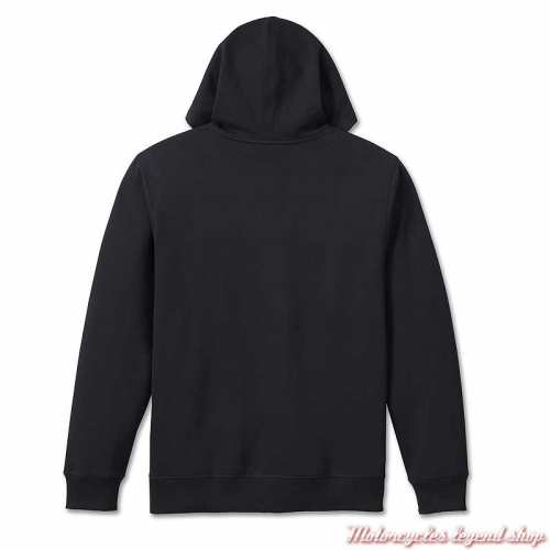 Sweatshirt Iron Bond Harley-Davidson zippé, noir, capuche intérieur orange, coton, dos, 99000-23VM