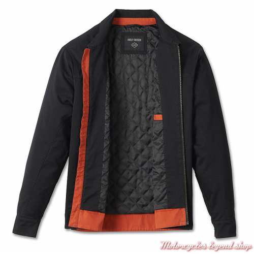 Blouson textile Work Harley-Davidson homme, noir, coton, brodé, doublure, 98400-22VM
