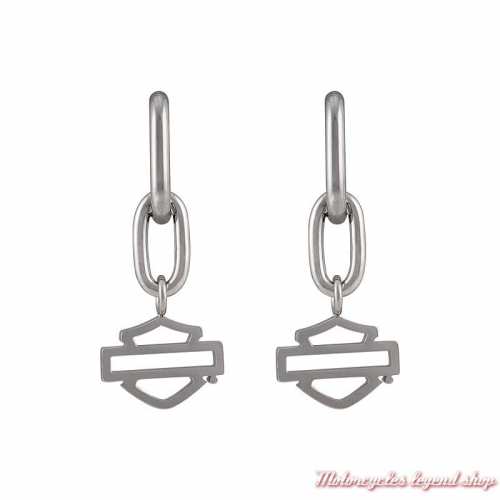 Boucles d'oreille acier Bar & Shield Harley-Davidson femme