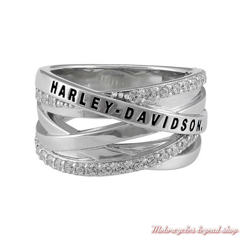 Bague argent Twisted Bling Harley-Davidson femme, HDR0567