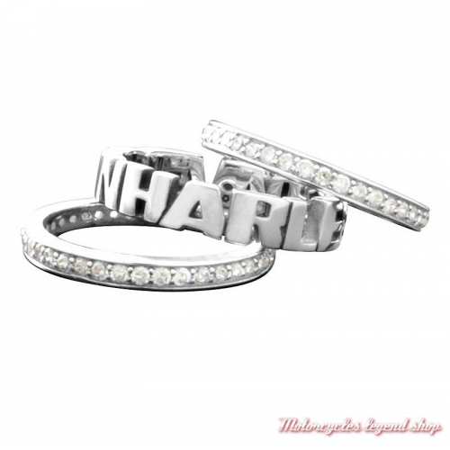 Bague argent 3 anneaux Harley-Davidson femme, HDR0294