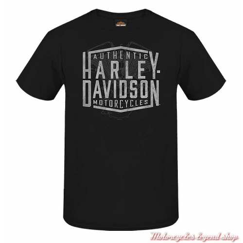 Tee- shirt Structured Harley-Davidson homme, noir, manches courtes, Cornouaille Moto Quimper Bretagne, R004435