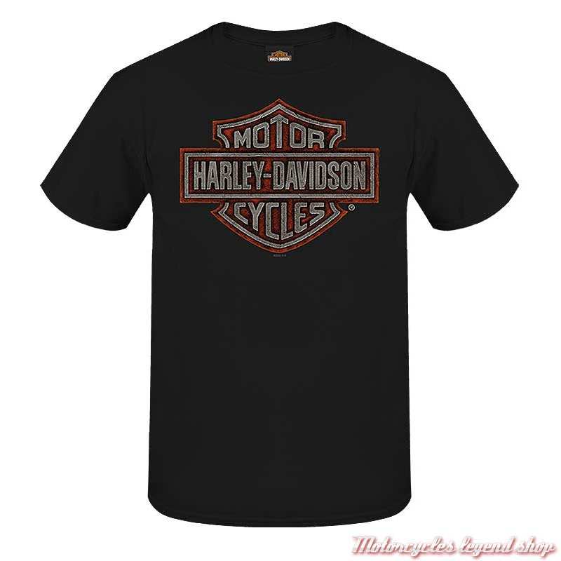 Tee- shirt Concrete Brand Harley-Davidson homme, noir, manches courtes, Cornouaille Moto Quimper Bretagne, R004440