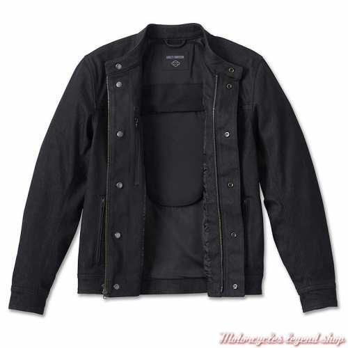 Veste Chisel Denim Riding Harley-Davidson homme, noir, homologué CE, protections coudes épaules, doublure, 98118-23VM