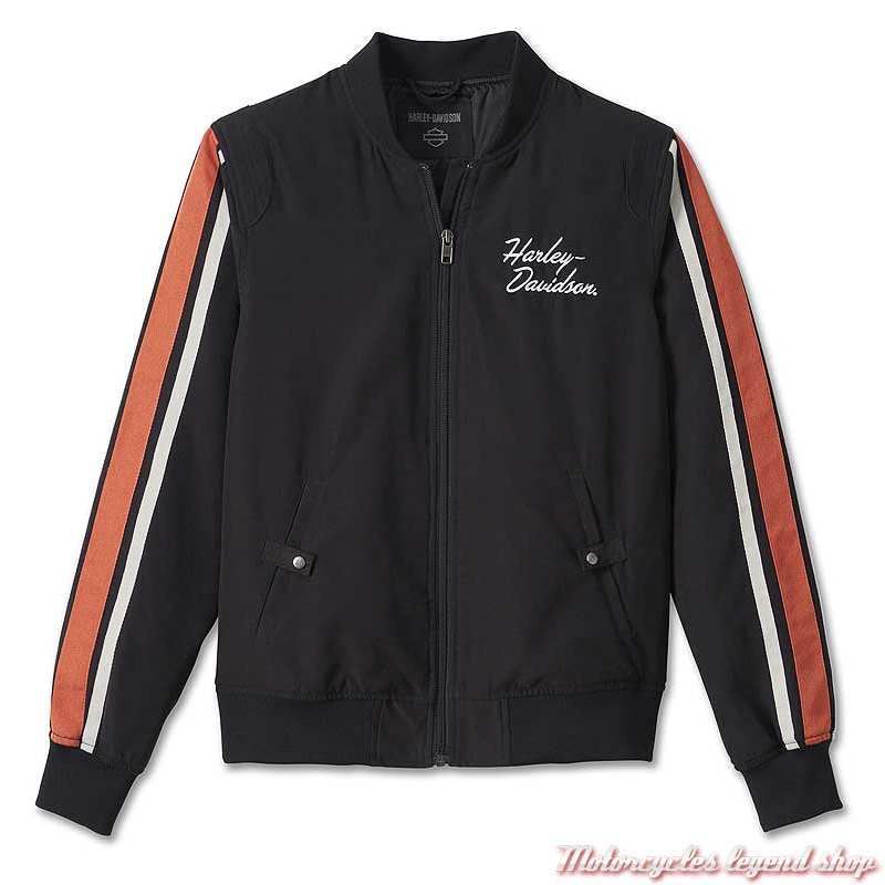 Blouson bomber Iconic Harley-Davidson femme, polyester, noir, orange, brodé, 98403-23VW