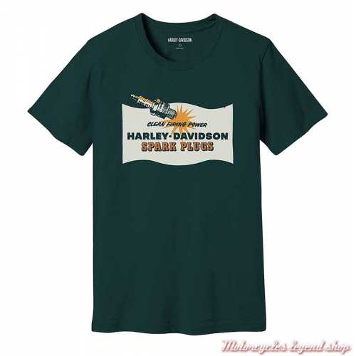 Tee- shirt Milwaukee Harley-Davidson homme, vert foncé, manches courtes, coton, 96063-23VM