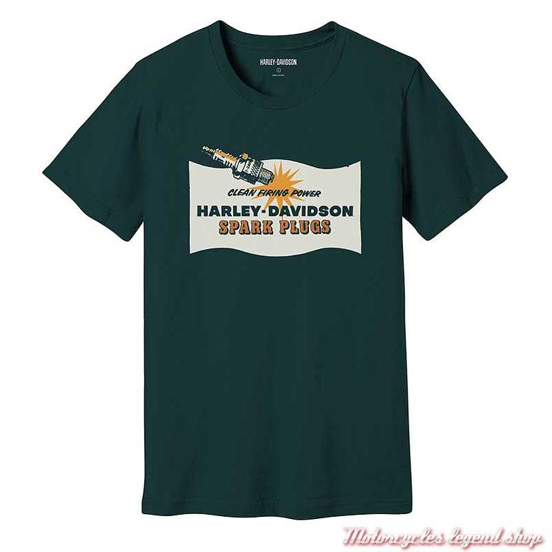 Tee- shirt Milwaukee Harley-Davidson homme, vert foncé, manches courtes, coton, 96063-23VM