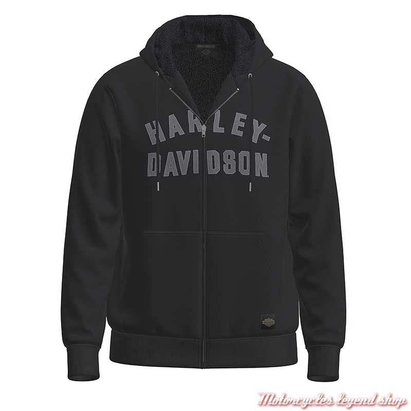 Sweatshirt zippé Harley-Davidson homme, à capuche, noir, 96299-23VM