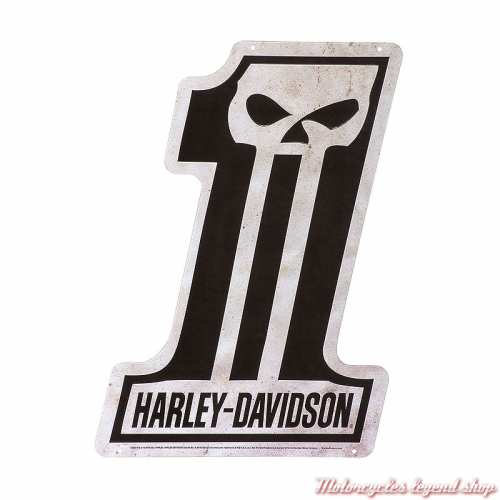 Plaque metal Number 1 Skull Harley-Davidson