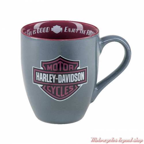 Mug Enjoy The Ride Harley-Davidson, céramique, 45 cl, gris, purple, HDX-98628