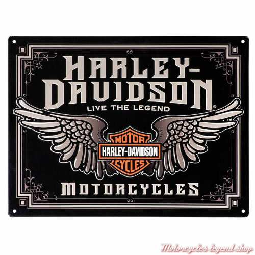 Plaque metal Winged Bar & Shield Harley-Davidson