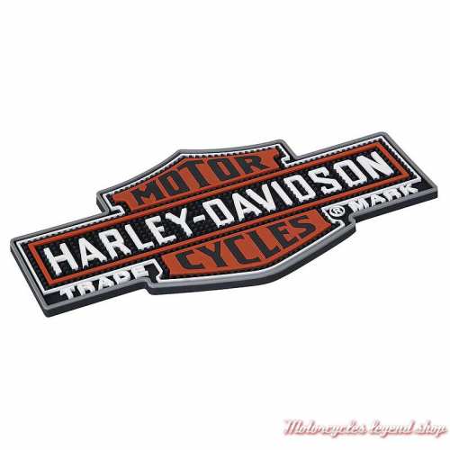 Tapis de bar Nostalgic Bar & Shield Harley-Davidson, PVC, noir, orange, blanc, 35 x 20 cm, HDL-18510