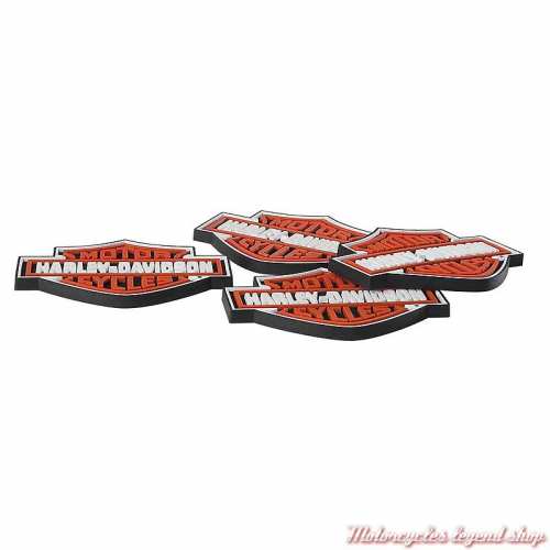 Dessous de verre Bar & Shield Harley-Davidson PVC, orange, blanc, noir, HDL-18515