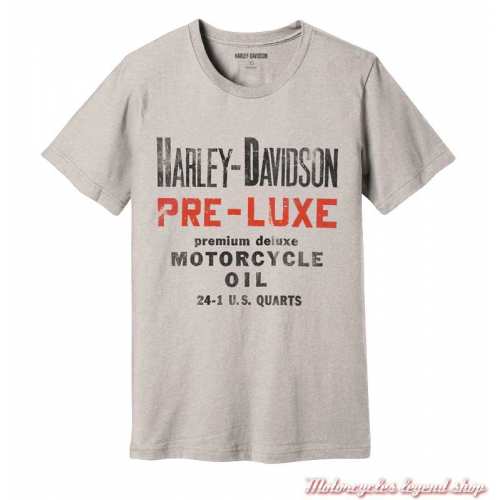 Tee- shirt Gas and Oil Harley-Davidson homme, coton, manches courtes, écru, vintage, 96061-23VM