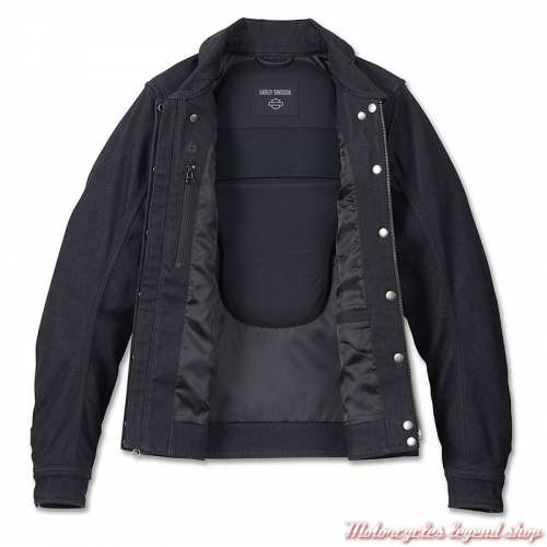 Veste Chisel Denim Riding Harley-Davidson femme, noir, homologué CE, protections coudes épaules, doublure, 98119-23VW