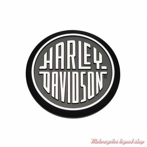 Médaillon décoratif moto auto-adhésif Harley-Davidson, diamètre 7.5 cm, chrome, noir, 14101834