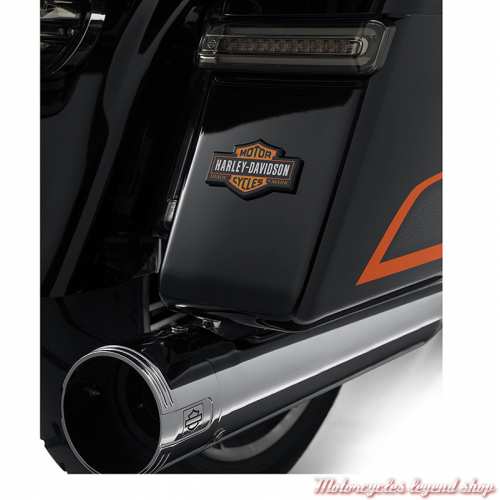 Médaillon décoratif adhésif Nostalgic Bar &amp; Shield Harley-Davidson 9 x 5.5 cm, noir, orange, blanc, visuel, 14101832