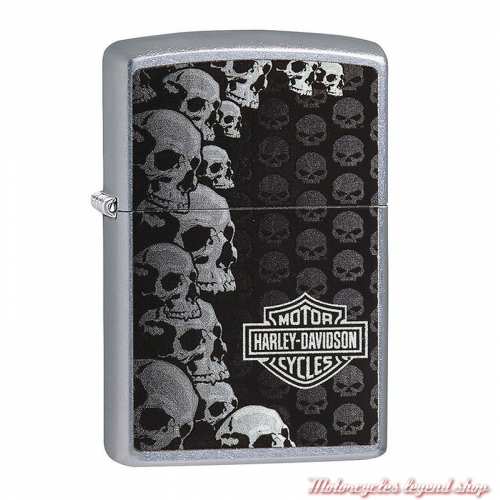 Zippo Skulls Harley-Davidson, métal chromé, noir, 60003484