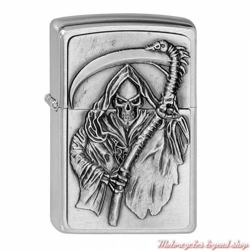 Zippo essence Ankou en relief, métal chrome, 2000856