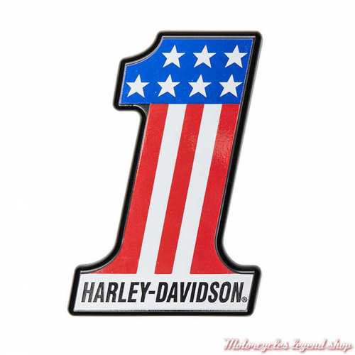 Médaillon décoratif adhésif One USA Harley-Davidson, rouge-bleu-blanc-noir, 5 x 7.5 cm, 14101833