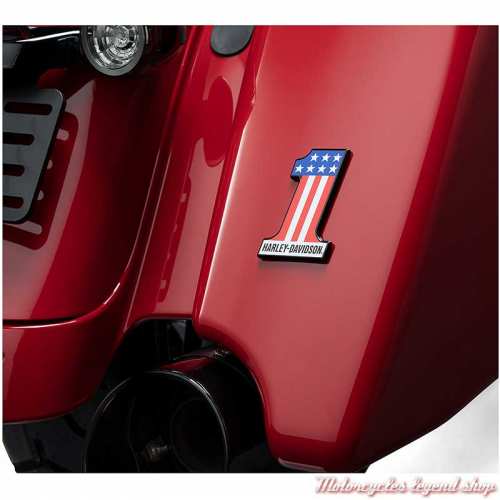 Médaillon décoratif adhésif One USA Harley-Davidson, rouge-bleu-blanc-noir, 5 x 7.5 cm, visuel, 14101833