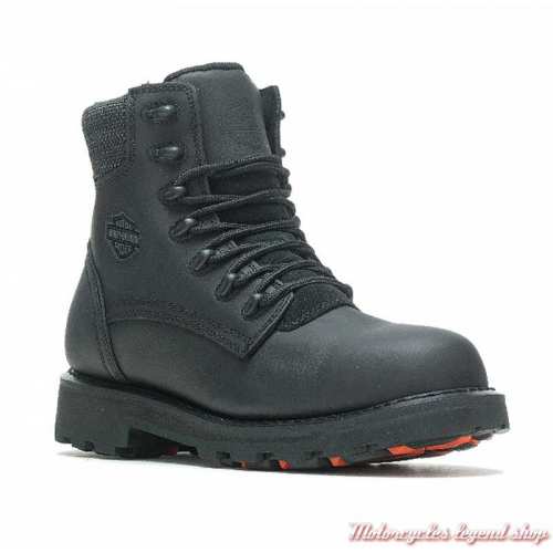 Chaussures Landers Harley-Davidson homme, cuir noir, waterproof, lacets et zip, homologuées, D97186