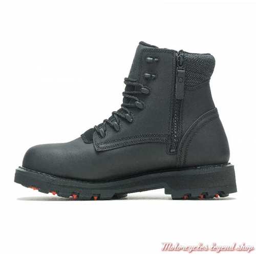 Chaussures Landers Harley-Davidson homme, cuir noir, waterproof, lacets et zip, homologuées, côté, D97186