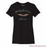 Tee- shirt Forever Silver Wing Harley-Davidson femme, noir, manches courtes, coton, 96431-23VW