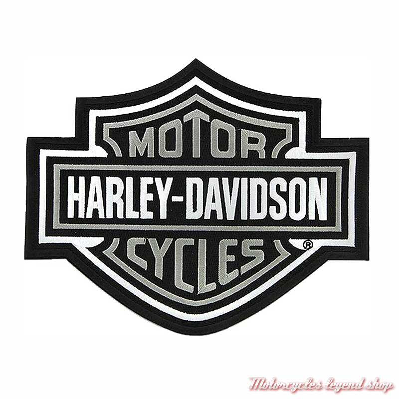 Patch Bar & Shield gris, brodé, taille X-Large, 23 x 18.5 cm, Harley-Davidson 8011468 - EMB302546