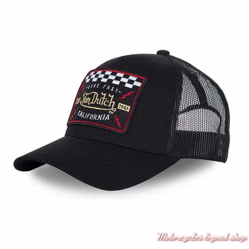 Casquette Blacky 4 Von Dutch California, noir, polyester, coton, VD/0/CAS1/BLACKY4B