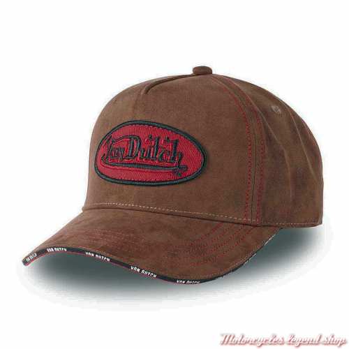 Casquette Baseball Class Von Dutch, marron, polyester, aspect daim, VD/0/CAS1/CLA2