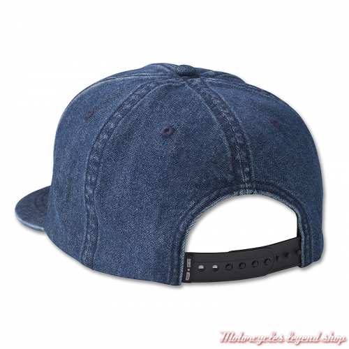 Casquette Bar &amp; Shield Denim Harley-Davidson, bleu, brodé, réglable, dos, 97735-23VM