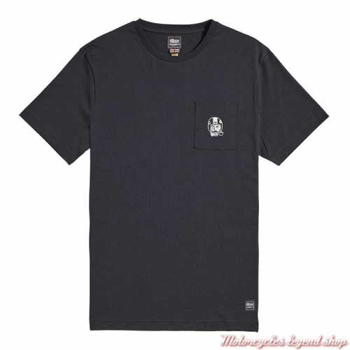 Tee-shirt Bartholomen Triumph homme, poche gauche, noir, manches courtes, coton, MTSS2365