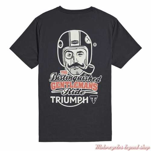 Tee-shirt Bartholomen Triumph homme, poche gauche, noir, manches courtes, coton, dos, MTSS2365