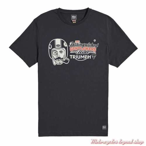 Tee-shirt Monty Triumph Distinguished Gentleman's, noir, manches courtes, coton, MTSS2363 