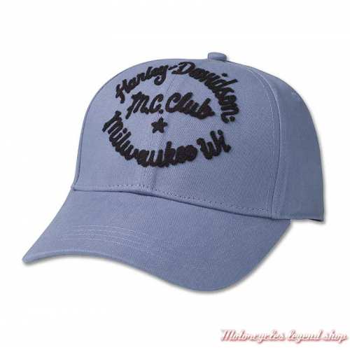 Casquette Club Crew bleue Harley-Davidson femme, bleu, coton, réglable, 97759-23VW